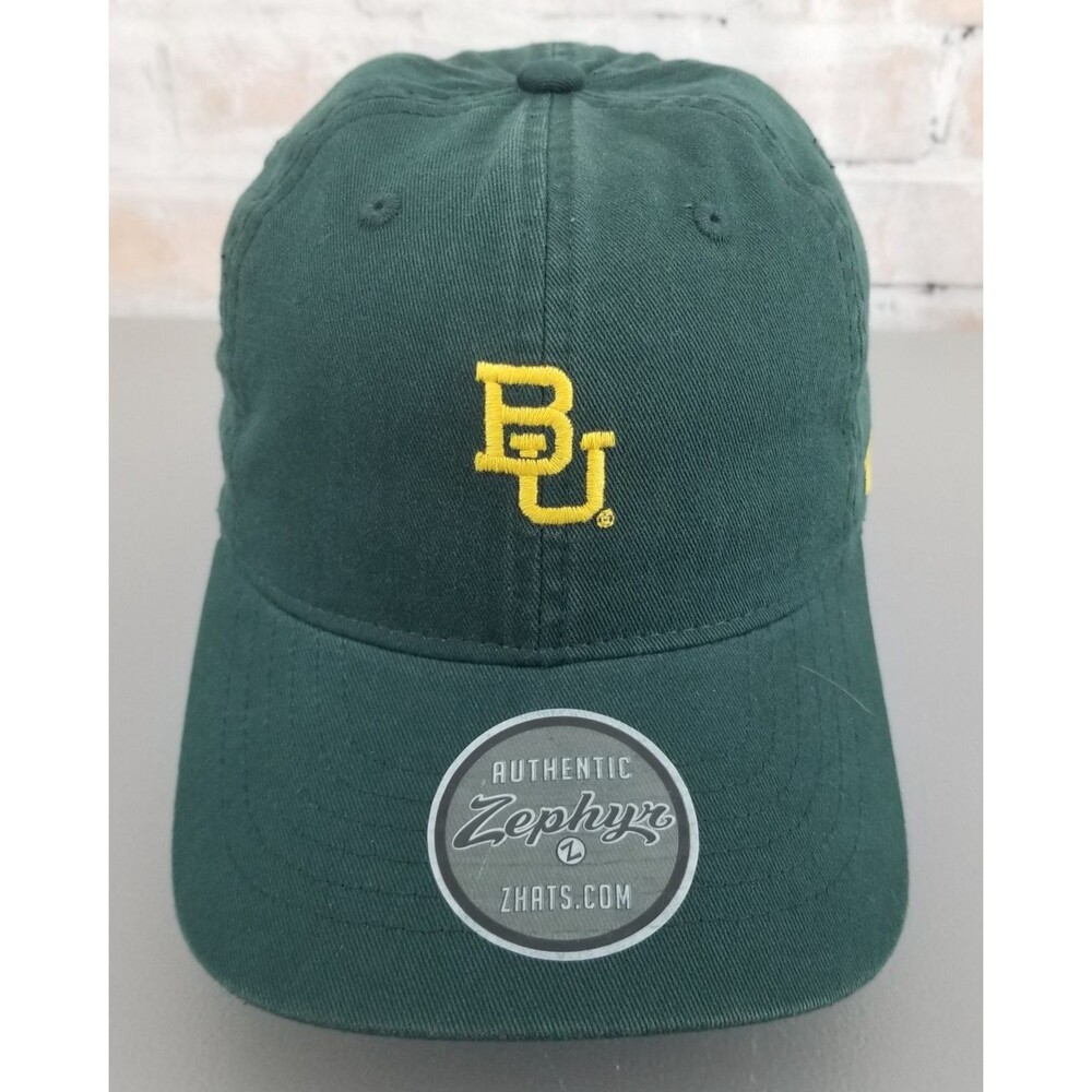NWT Zephyr Boston University Terrier Green Strapback Hat/Cap Small Logo Canvas